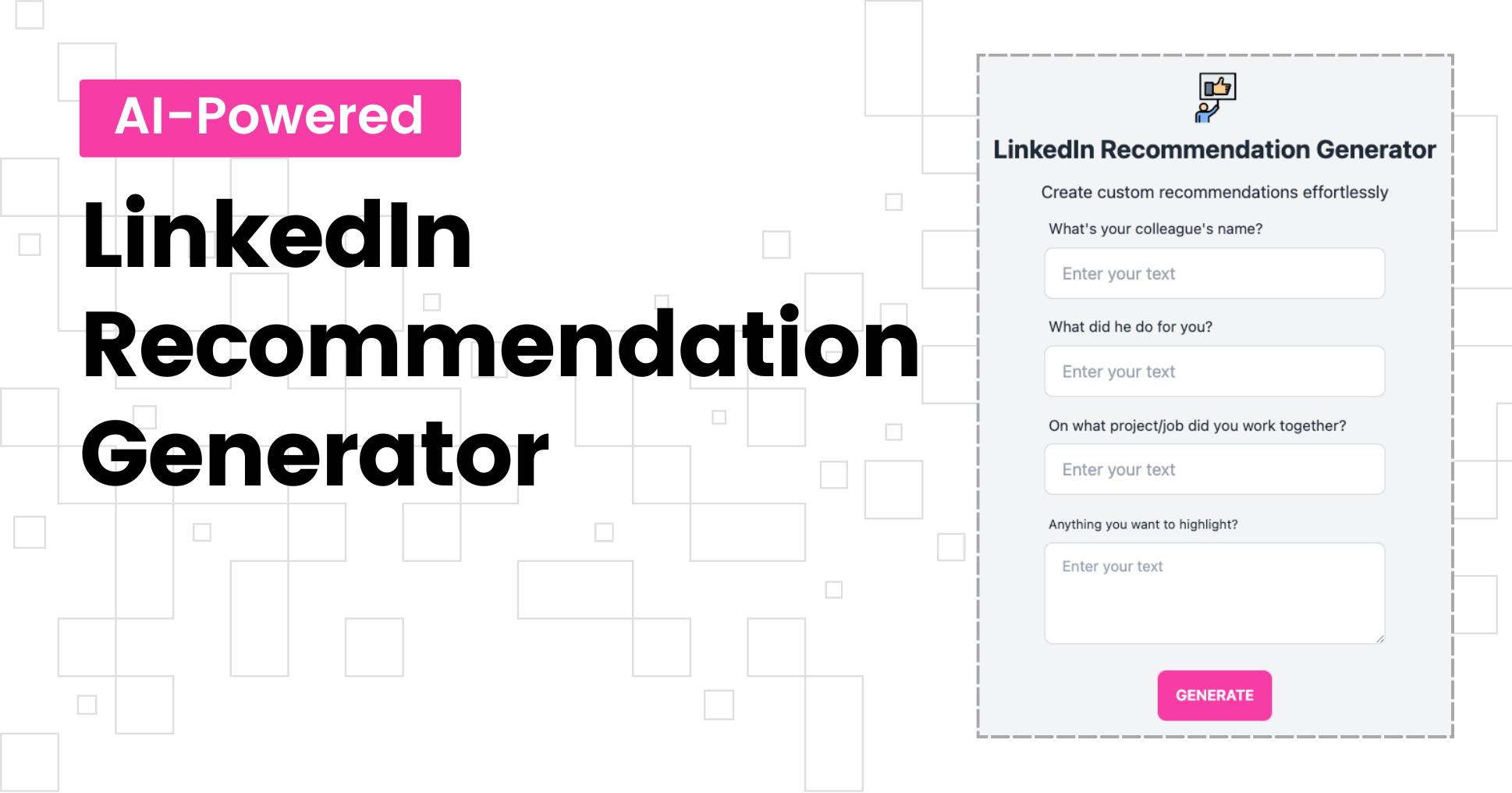 cover image Free LinkedIn Recommendation Generator