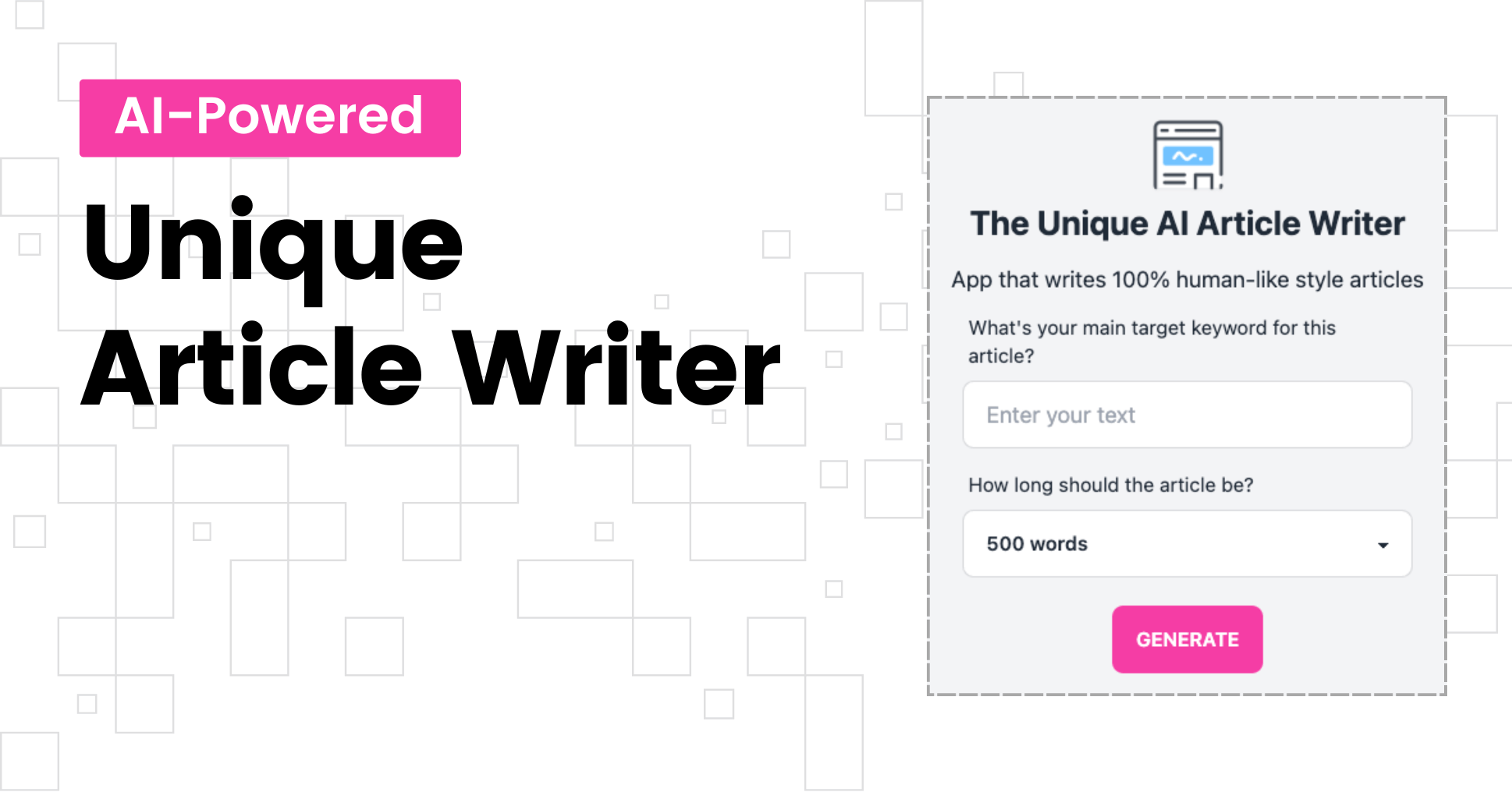 cover image Unique AI-Powered Blog Article Writer